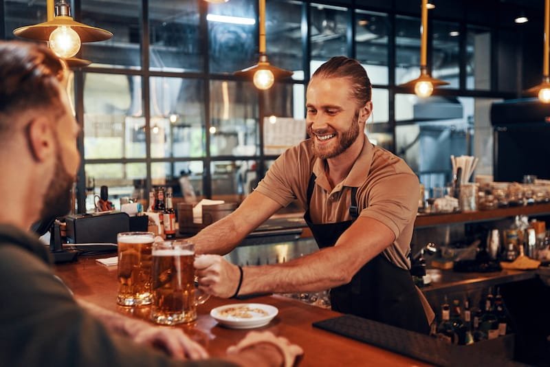 bartender serving drinks