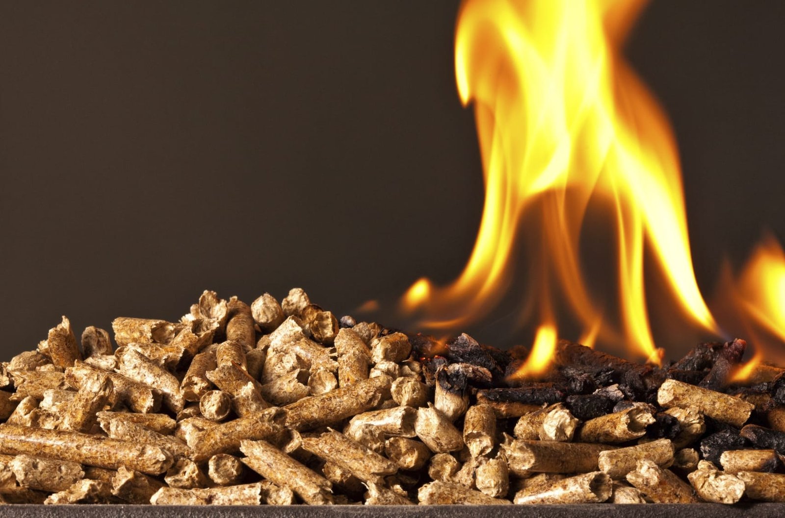 Flames emerging from a heat source