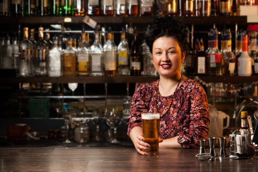 Bartender with beer